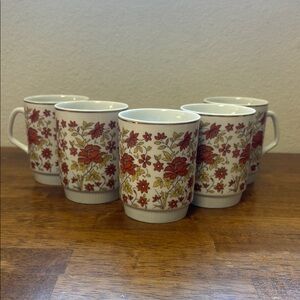 Vintage Floral Coffee Mug Set